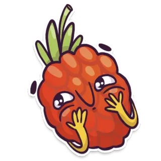 🤗 himbeere, cartoon, frucht, süß, aufkleber, lustig, figur telegram sticker