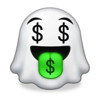 👻 ghost, money, emoji, dollar signs, cash telegram sticker