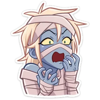 😳 momia, dibujos animados, asustado, monstruo, terror, no muerto telegram sticker