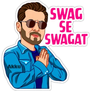 🙏 SWAG SE SWAGAT dibujos animados, indio, Bollywood, swag telegram sticker