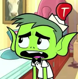 ✨ Beast Boy Teen Titans Go! cartoon, personage, groen, Beast Boy, Teen Titans Go telegram sticker