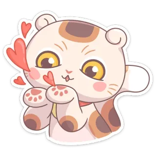 😘 кот, животное, сердце, милый, наклейка, котенок, любовь whatsapp sticker