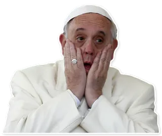 😱 Pope Francis papa, Francesco, scioccato, religione, cattolico telegram sticker