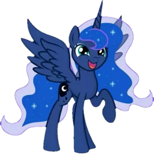 😁 Princess Luna My Little Pony Pony, Dibujos animados, Princesa Luna, Magia, Estrellas, Noche telegram sticker