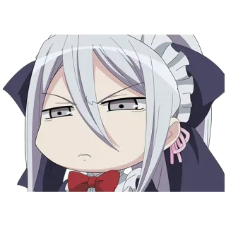 😠 anime, character, expression, maid, girl, chibi telegram sticker