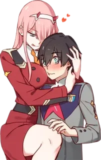 ❤️ Zero Two Darling in the Franxx Anime, Cartoni animati, Zero Two, Darling in the Franxx, Personaggio telegram sticker
