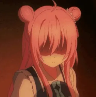 🍭 アニメ, 女の子, ピンク髪, キャラクター, 不機嫌, 悲しい telegram sticker