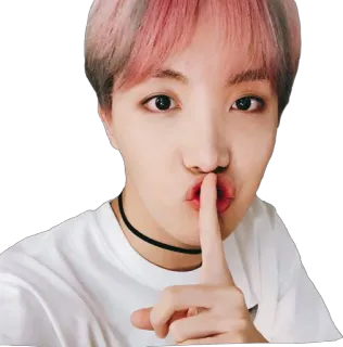 ☝ J-Hope J-Hope, BTS, K-pop, idol, singer, pink hair telegram sticker