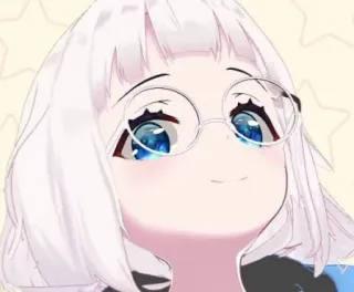 🦙 Anime, Dessin animé, Lunettes, Cheveux blancs, Mignon telegram sticker