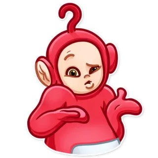 🤷‍♂️ Po Teletubbies tele, tubbies, lucu, kartun, kekanak-kanakan, merah telegram sticker