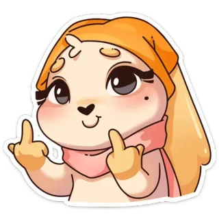 🖕 desenho animado, dedo do meio, ofensivo, insulto, ilustração, personagem whatsapp sticker