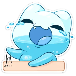 ⭐ cartoon, cute, kawaii, sticker, water, blue, crying telegram sticker