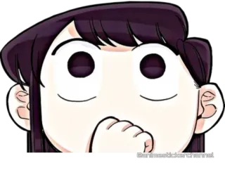 👀 Komi @animestickerchannel Anime, Komi Can't Communicate, Sticker, Kawaii, Schattig, Komi-san, Manga whatsapp sticker