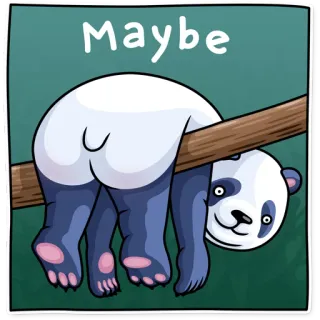 🤔 Maybe Панда, Может быть, Милый, Животное, Смешной telegram sticker