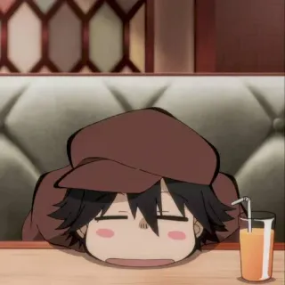 🎐 Ranpo Edogawa Bungou Stray Dogs anime, ranpo edogawa, bungou stray dogs, detective, chibi, sleeping telegram sticker