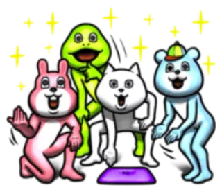 💁 animales, dibujos animados, personajes, amistad, lindo, animación, estrellas whatsapp sticker