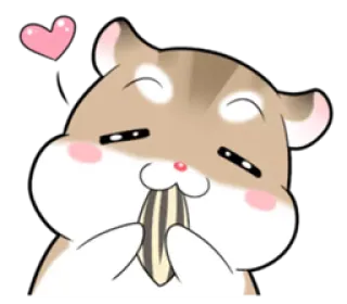 😍 criceto, carino, animale, cuore, seme telegram sticker