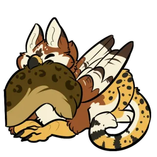 😚 animal, gryphon, cute, fantasy, hybrid, cartoon telegram sticker