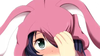 😳 anime, bunny, girl, cute, hoodie telegram sticker
