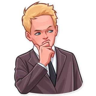 🤔 생각, 정장, 넥타이, 고민, 의심, 사색 telegram sticker