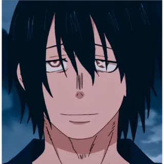 😑 Shinra Kusakabe Fire Force Anime, Fire Force, Shinra Kusakabe, Manga, Personaggio, Capelli neri, Sorriso telegram sticker