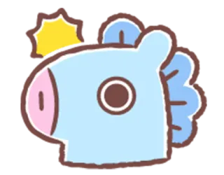 😟 Mang Mang, BT21, Cartoon, Cute, Character telegram sticker