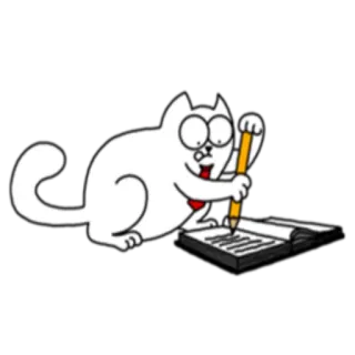 📝 gato, desenho, lápis, desenho animado, animal whatsapp sticker
