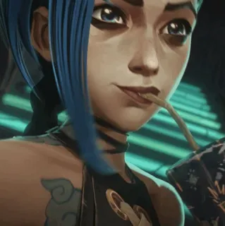 ✖ Jinx Arcane Arcano, Jinx, League of Legends, Animato, Personaggio telegram sticker