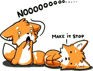 😩 NOOOOOOOOOO
MAKE IT STOP лиса, мультик, стикер, плачет, бедствие whatsapp sticker