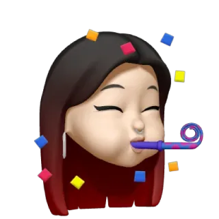 🐕‍🦺 Emoji, Impreza, Święto, Konfetti, Urodziny, Kobieta telegram sticker