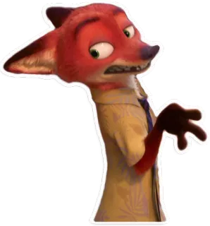 ✌ Nick Wilde Zootopia Nick Wilde, Zootopia, fox, cartoon, character, animation, disney telegram sticker