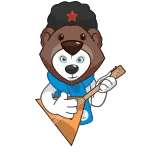 🎸 gấu, guitar, ushanka, hoạt hình, động vật, âm nhạc telegram sticker