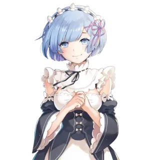 😏 Rem Re:Zero Anime, Maid, Cute, Femenino, Pelo azul, Re:Zero Starting Life in Another World whatsapp sticker