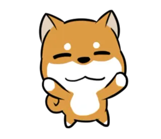 🤗 Hund, Shiba Inu, süß, glücklich, Cartoon, Tier whatsapp sticker