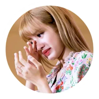 ❤️ Lisa płacz, smutny, zdenerwowany, łzy, ekspresja, kobieta, kpop telegram sticker