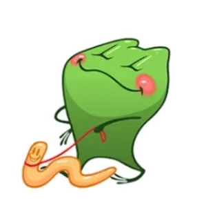 🐛 Desenho animado, Andando, Minhoca, Engraçado, Animal de estimação, Personagem whatsapp sticker