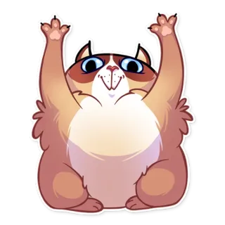 👋 gato, adesivo, desenho animado, animal, fofo, gesto obsceno whatsapp sticker