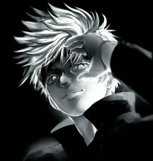 ♥ Anime, Noir et blanc, Personnage, Manga telegram sticker