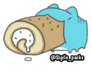🤤 @Sigilo_packs 만화, 롤케이크, 고양이, 디저트, 귀여운 telegram sticker
