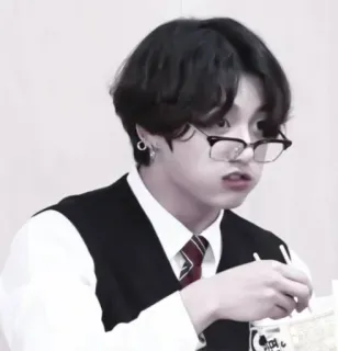 🍒 Jungkook Jungkook, BTS, Kpop, idol, glasses, student, cute telegram sticker