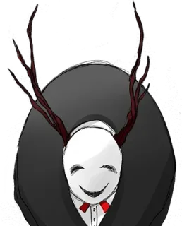 📼 criatura, máscara, terror, personaje, astas, pajarita telegram sticker