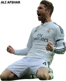 ⚽ Sergio Ramos ALI.AFSHAR sepak bola, sepak bola, olahraga, Real Madrid, perayaan, atlet telegram sticker