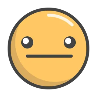 😑 Emoji, Inexpressif, Visage, Jaune, Rond, Simple telegram sticker