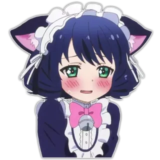 😳 anime, cat, maid, cute, blush telegram sticker