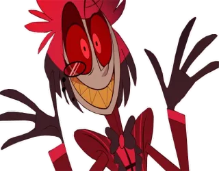 🎉 Alastor Hazbin Hotel iblis, penyiar radio, tersenyum, Hazbin Hotel, Alastor telegram sticker