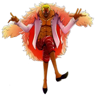 😬 Donquixote Doflamingo One Piece Anime, One Piece, Donquichotte Doflamingo, Doflamingo, Personnage, Sticker telegram sticker