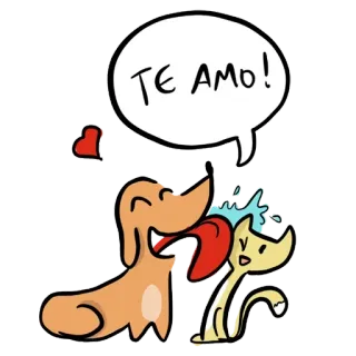 ❤️ TE AMO! cão, gato, amor, coração, afeição whatsapp sticker