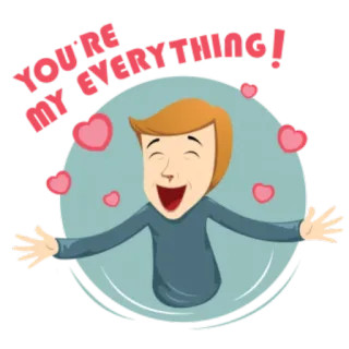 😍 YOU'RE MY EVERYTHING! 愛, ハート, 漫画, 愛情, かわいい, 挨拶 telegram sticker