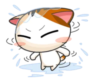 🌧 gato, lindo, animal, kawaii, sticker, emoji, dibujo animado telegram sticker