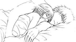 💤 アニメ, カップル, 睡眠, ロマンス telegram sticker